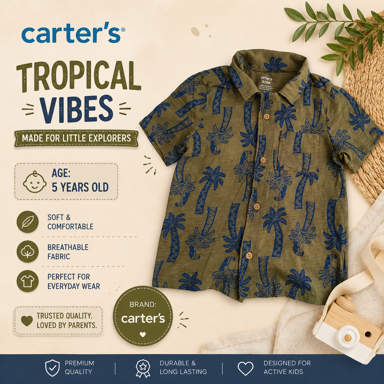 Carter's Ttropical Print Shirt