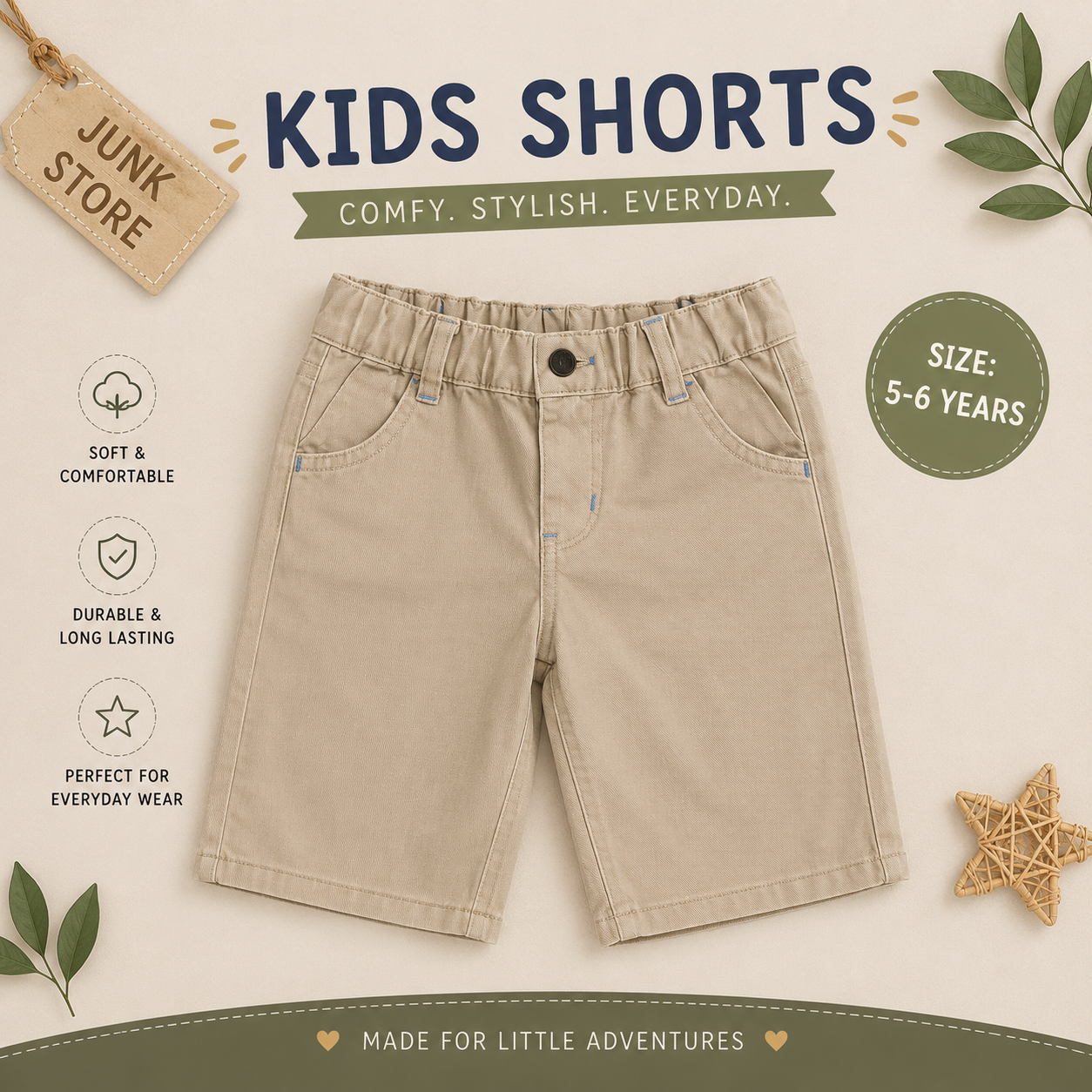 Versatile Beige Shorts