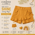 NiNo Mustard Flutter Shorts
