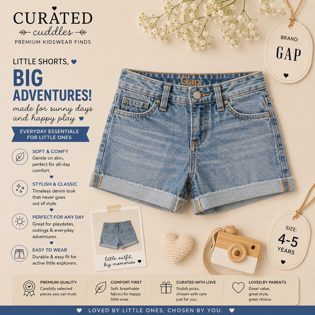 Classic GAP denim shorts